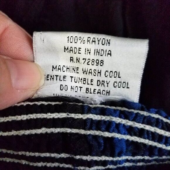 L.S.I. One Size (Small) Black Blue Pull On Rayon Sleeveless Casual Dress Beach S - Picture 11 of 12